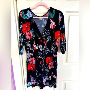 KAILEIGH Mid length sleeve romper with waist cinch